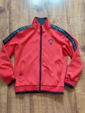 Kappa Red Track Jacket with Logo Tape Xl Y2k
